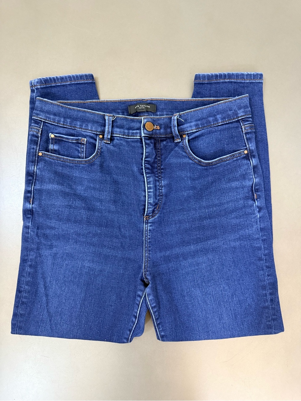 Ann Taylor The Skinny Petite High-Rise Blue Denim Jeans - Size 12P
